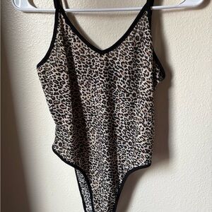 SHEIN Animal Print Top with Black Edging